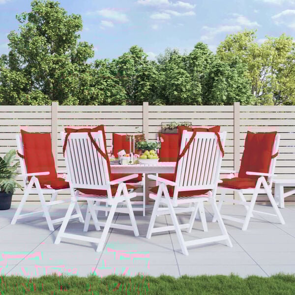 vidaXL Almofad&otilde;es p/ cadeira encosto alto 6 pcs tecido oxford vermelho