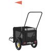 vidaXL Reboque bicicleta p/ animais tecido oxford/ferro preto