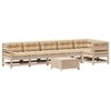 vidaXL 7 pcs conjunto lounge de jardim c/ almofad&otilde;es pinho maci&ccedil;o