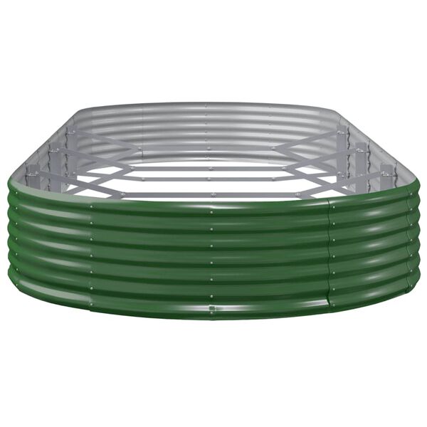 vidaXL Canteiro elevado jardim 373x140x36 cm a&ccedil;o galvanizado verde
