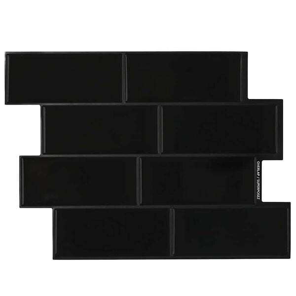 vidaXL Azulejo Subterrâneo 10 pcs Preto 29.4 x 21.4 cm