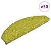 vidaXL Tapetes de escada 30 pe&ccedil;as 65x21x4 cm verde semicircular grande