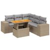 vidaXL 6 pcs conjunto de sof&aacute;s p/ jardim com almofad&otilde;es vime PE bege