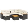 vidaXL 8 pcs conjunto sof&aacute;s de jardim com almofad&otilde;es vime PE preto