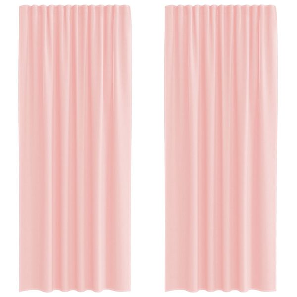 vidaXL Cortinas de voile com bolsos para var&atilde;o 2 pcs rosa