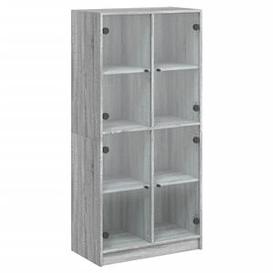 vidaXL Arm&aacute;rio alto com portas derivados de madeira cinzento sonoma