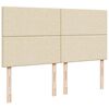 vidaXL Estrutura de cama otomana com colch&otilde;es tecido creme 200x200cm
