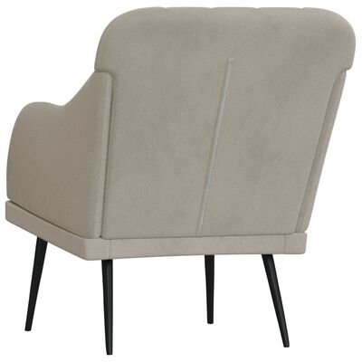 vidaXL Cadeira com apoio de braços 63x76x80 cm veludo cinzento-claro