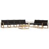 vidaXL Conjunto de Sof&aacute;s para Exterior 8 pcs Branco e preto