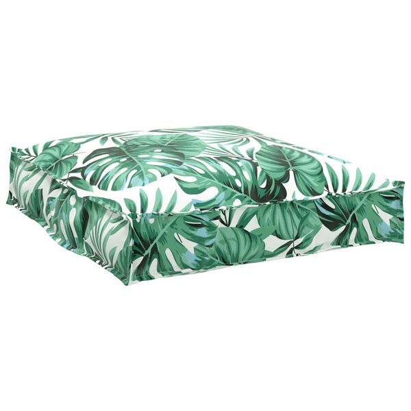 vidaXL Conjunto de Almofadas para Palete 2 pcs Padr&atilde;o Folha Verde