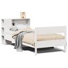 vidaXL Cama com estante sem colch&atilde;o 75x190 cm pinho maci&ccedil;o branco