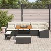 vidaXL Conjunto de Sof&aacute; de Jardim 9 pcs Preto Rattan Sint&eacute;tico