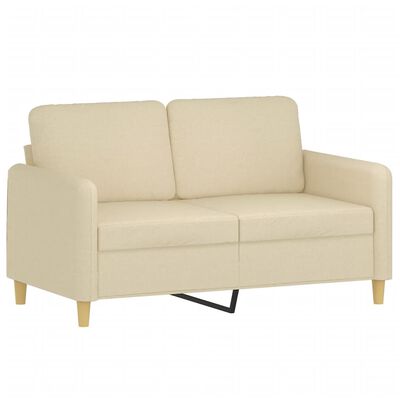 vidaXL 3 pcs conjunto de sofás com almofadas tecido cor creme