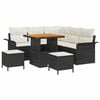 vidaXL Conjunto de Sof&aacute; de Jardim 8 unid. Preto vime PE