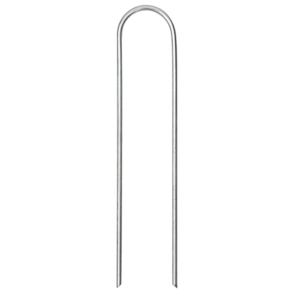 vidaXL Estacas de chão em forma de U 50 pcs 15x3,5 cm aço galvanizado