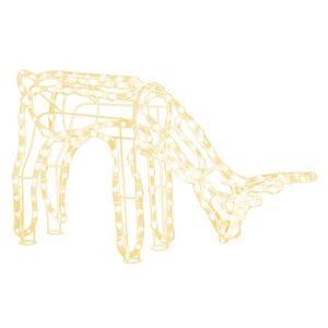 vidaXL Figura de rena de Natal 73x31x45 cm branco quente