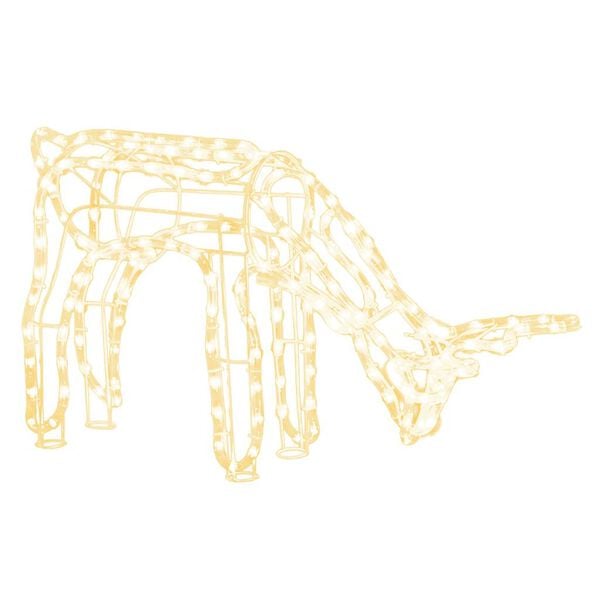 vidaXL Figura de rena de Natal 73x31x45 cm branco quente