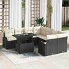 vidaXL Conjunto de Sof&aacute; de Jardim 9 pcs Preto Rattan de Polipropileno