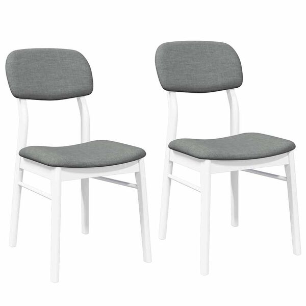 vidaXL Cadeiras de jantar com almofad&otilde;es 2 pcs madeira maci&ccedil;a branco