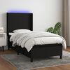 vidaXL Cama box spring c/ colch&atilde;o e LED 100x200 cm tecido preto