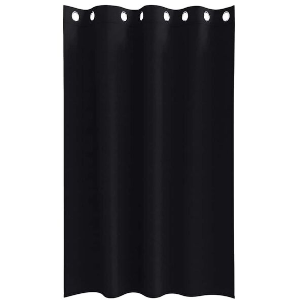 vidaXL Cortinas Blackout com Argolas 2 pcs Preto 175 x 140 cm