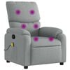 vidaXL Poltrona de massagens reclin&aacute;vel tecido cinzento-claro