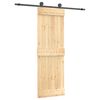vidaXL Porta Deslizante Natural e Preto 70 x 210 cm
