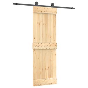 vidaXL Porta Deslizante Natural e Preto 70 x 210 cm