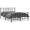 vidaXL Estrutura de cama com cabeceira e p&eacute;s 140x190 cm metal preto