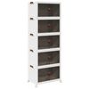 vidaXL Caixa arruma&ccedil;&atilde;o empilh&aacute;vel com rodas 5 n&iacute;veis 75 L 64x40x179 cm
