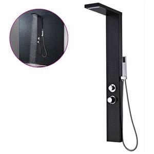 vidaXL Sistema de coluna de duche em alum&iacute;nio preto mate