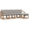 vidaXL Conjunto de Sof&aacute;s para Exterior 5 unid. Cinza Natural e Claro