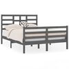 vidaXL Estrutura de cama casal 135x190 cm madeira maci&ccedil;a cinzento