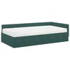 vidaXL Estrutura de Cama de Canto com Colch&atilde;o 2 pcs Verde Veludo