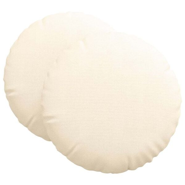vidaXL Almofadas de Assento 2 pcs Creme &Oslash; 80 cm