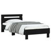 vidaXL Estrutura cama cabeceira 75x190 cm derivados de madeira preto