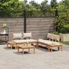 vidaXL Conjunto de Sof&aacute; de Jardim 3 pcs Marrom e Creme