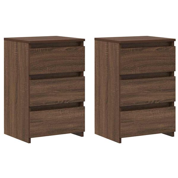 vidaXL Mesa cabeceira 2pcs40x35x62,5cm madeira proc. carvalho castanho