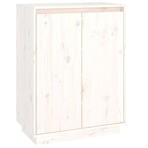 vidaXL Sapateira 60x35x80 cm madeira de pinho maci&ccedil;a branco