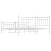 vidaXL Estrutura de cama com cabeceira e p&eacute;s 200x200 cm metal branco