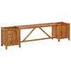 vidaXL Banco de jardim com 2 vasos 150x30x40 cm madeira ac&aacute;cia maci&ccedil;a