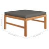 vidaXL 7 pcs conj. lounge jardim c/ almofad&otilde;es cinzentos teca maci&ccedil;a