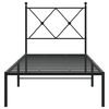 vidaXL Estrutura de cama metal s/ colchão c/ cabeceira 75x190 cm preto