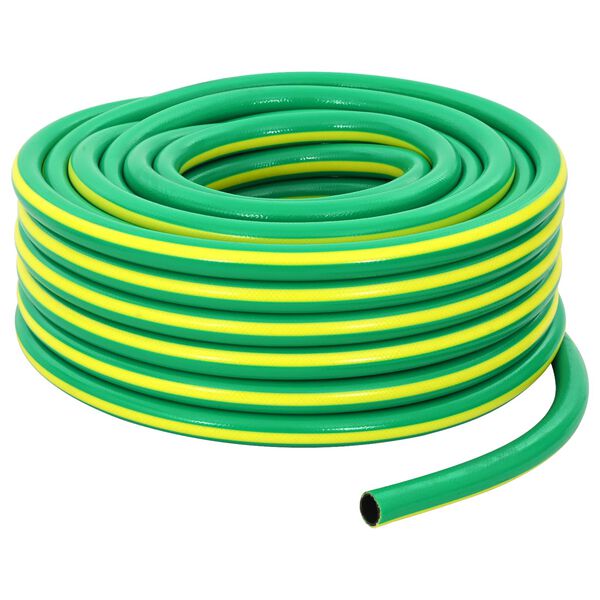 vidaXL Mangueira de Jardim 5 Camadas Verde e Amarelo 1 / 2'' 10 m PVC