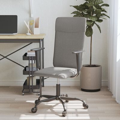 vidaXL Cadeira de escritório altura regulável tecido cinzento-escuro