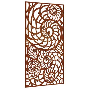 vidaXL Decora&ccedil;&atilde;o p/ muro de jardim 105x55 cm a&ccedil;o corten design conchas