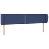 vidaXL Cabeceira de cama c/ abas tecido 203x23x78/88 cm azul