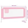 vidaXL Barra de seguran&ccedil;a p/ cama infantil tecido 160x25 cm rosa