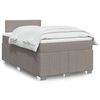 vidaXL Cama boxspring c/ colch&atilde;o 120x190cm tecido castanho-acinzentado