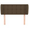 vidaXL Cabeceira de cama c/ abas tecido 103x23x78/88cm castanho-escuro